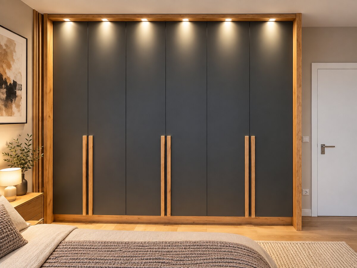Dressing anthracite et bois clair sur mesure — réalisation EMA